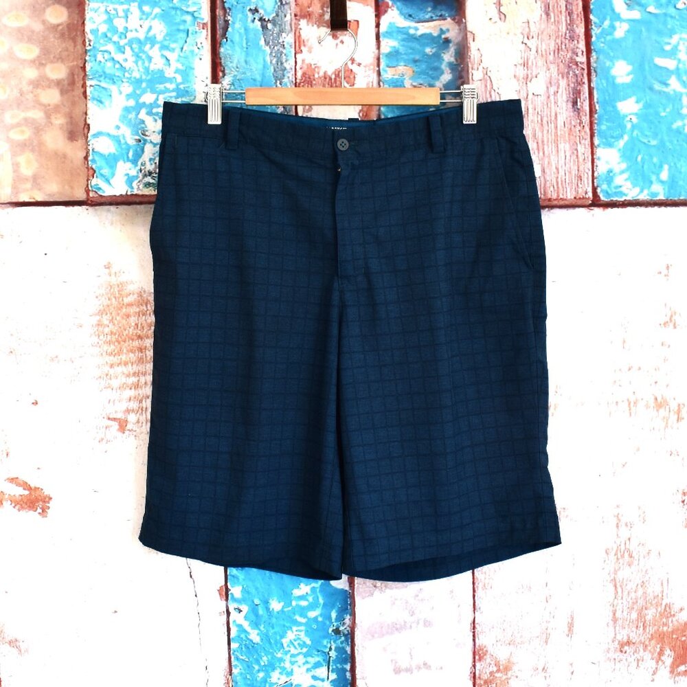 Men's Nike Golf Tour Performance Plaid Golf Shorts SIZE 34 Heather Blue